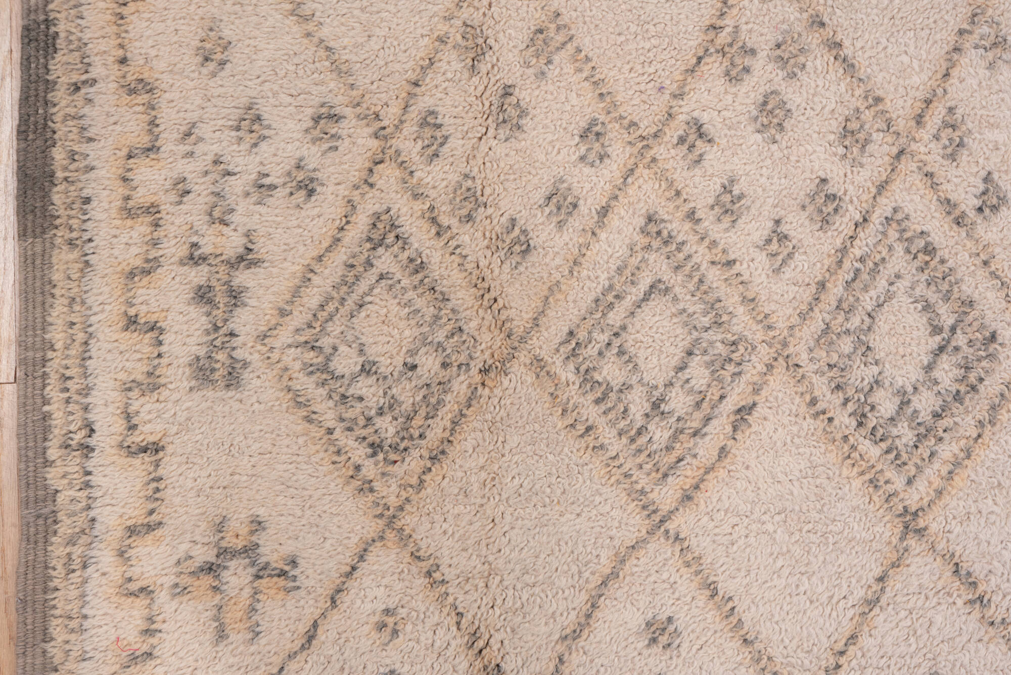 6' x 11' one-of-a-kind handmade vintage Moroccan large size rug. Color palette: brown, gray, light gray, off-white, orange