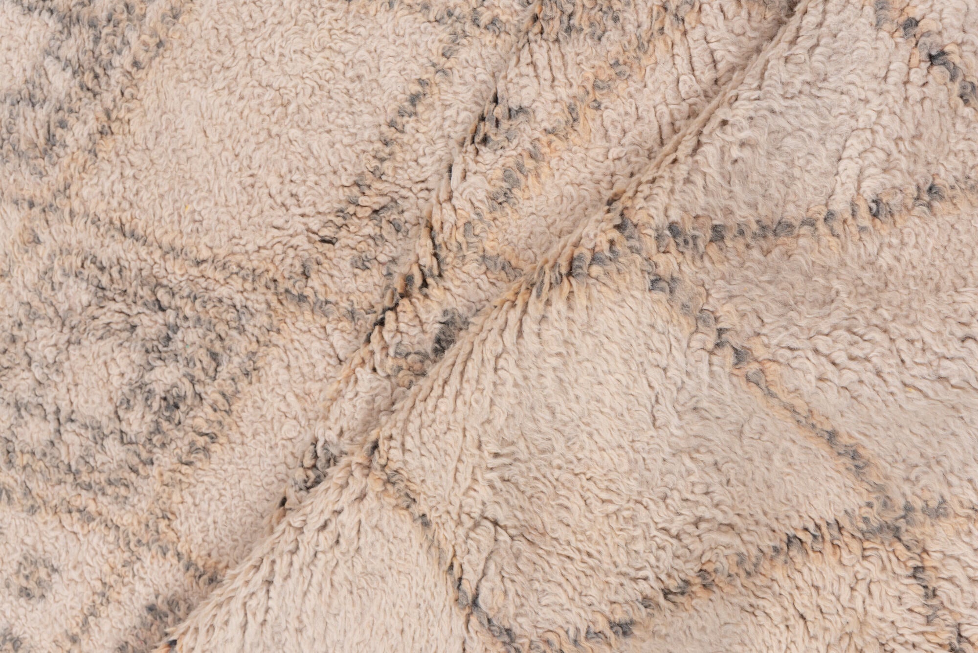 6' x 11' one-of-a-kind handmade vintage Moroccan large size rug. Color palette: brown, gray, light gray, off-white, orange