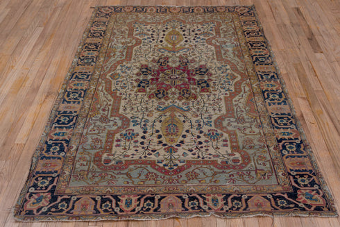 Antique Mohtasham Kashan Area Rug (4' x 6')