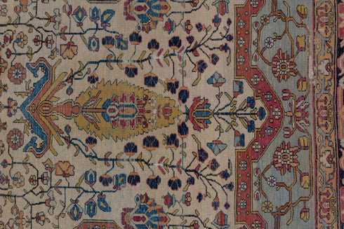 Antique Mohtasham Kashan Area Rug (4' x 6')