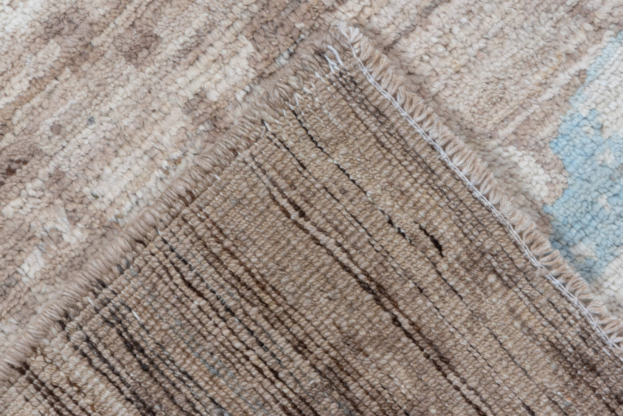 8' x 12' one-of-a-kind handmade vintage large size rug. Color palette: pink, gray, light gray, off-white, gainsboro, linen