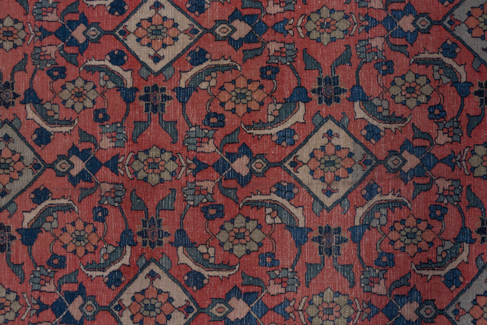 10' x 14' one-of-a-kind handmade vintage Khorassan large size rug. Color palette: blue, brown, dark gray, dim gray, fiord