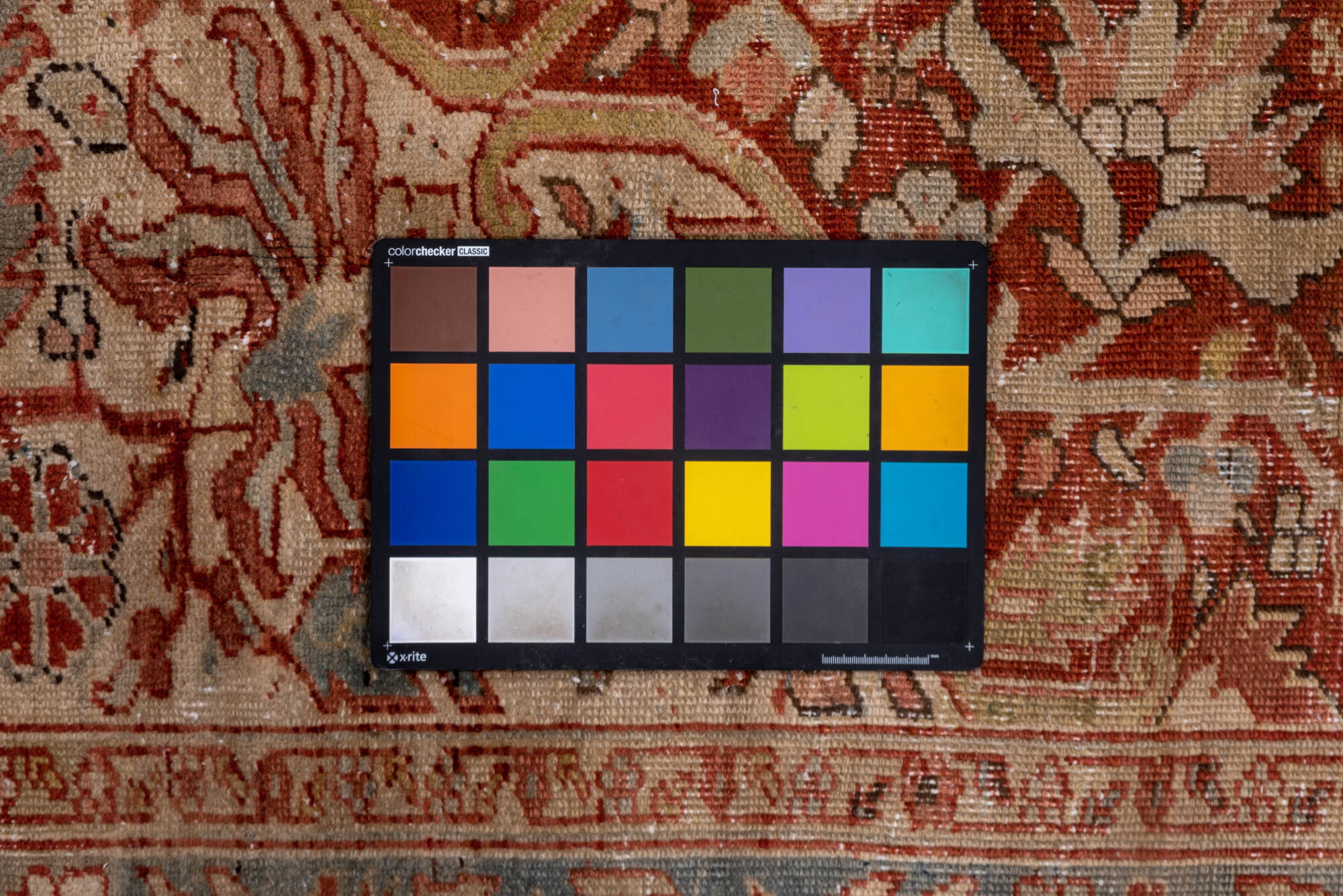 7' x 11' one-of-a-kind handmade vintage Heriz large size rug. Color palette: brown, gray, light gray, off-white, orange