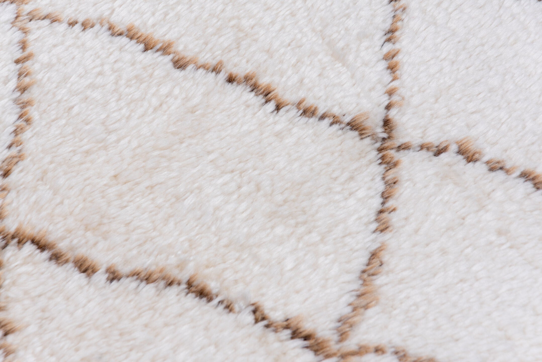 5' x 7' one-of-a-kind handmade vintage Moroccan rug. Color palette: light gray, pink, off-white, gray, brown, lavender blush