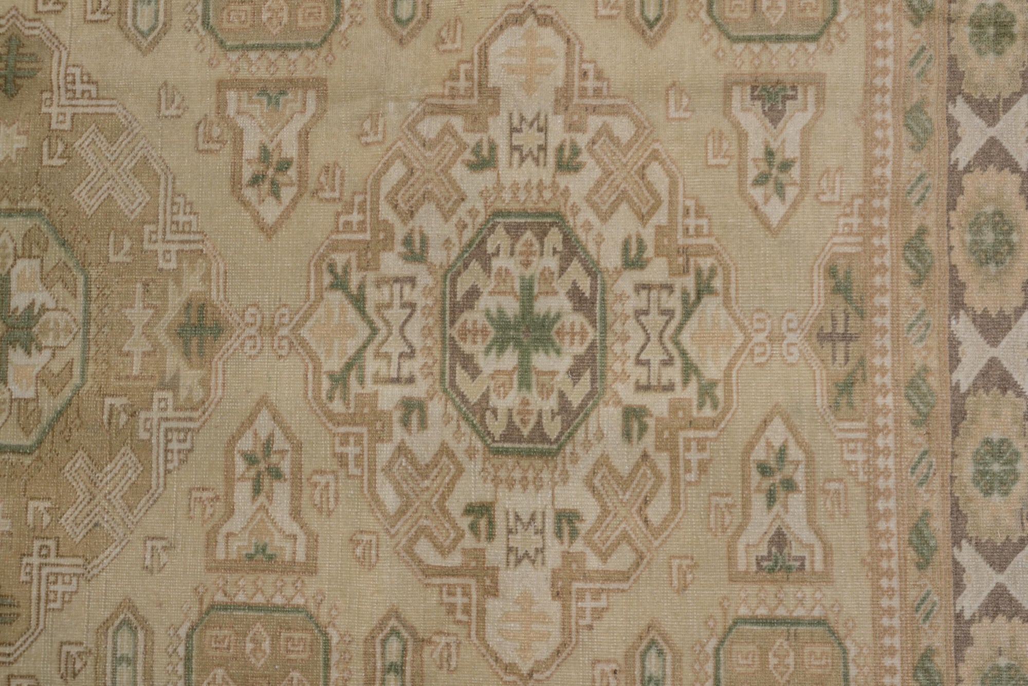 4' x 6' one-of-a-kind handmade vintage Oushak small size rug. Color palette: blue, brown, dim gray, gray