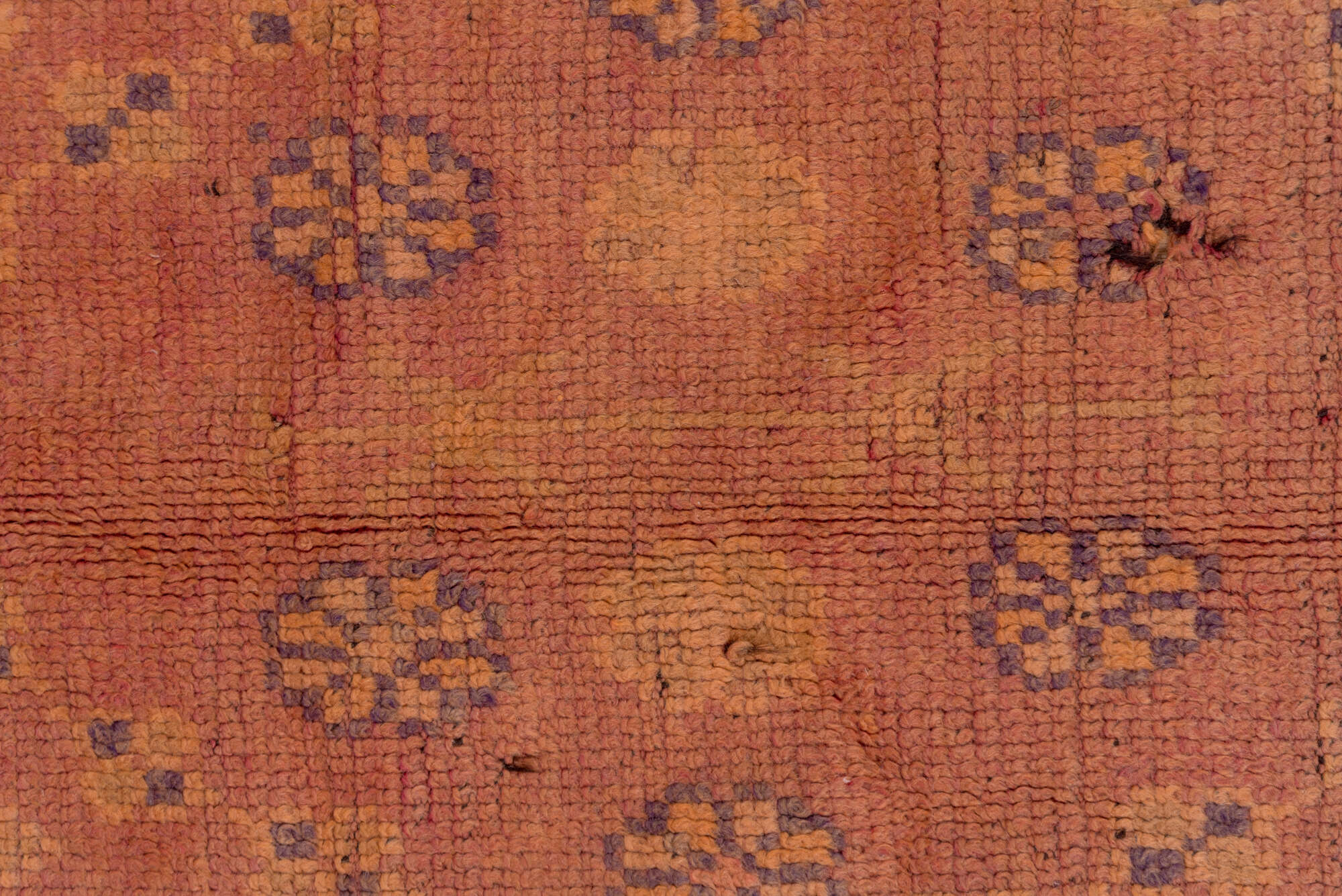 5' x 10' one-of-a-kind handmade vintage Moroccan medium size rug. Color palette: brown, gray, light gray, off-white, pink