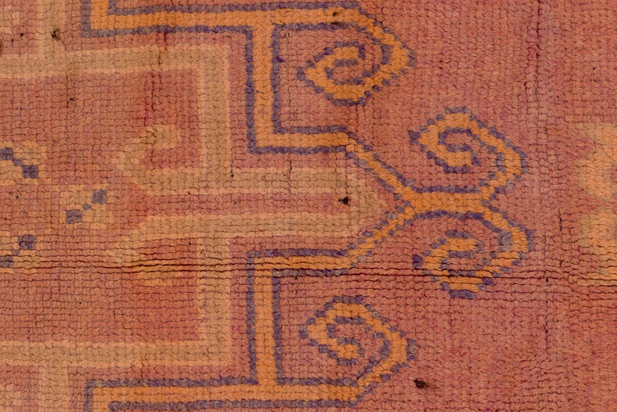 5' x 10' one-of-a-kind handmade vintage Moroccan medium size rug. Color palette: brown, gray, light gray, off-white, pink