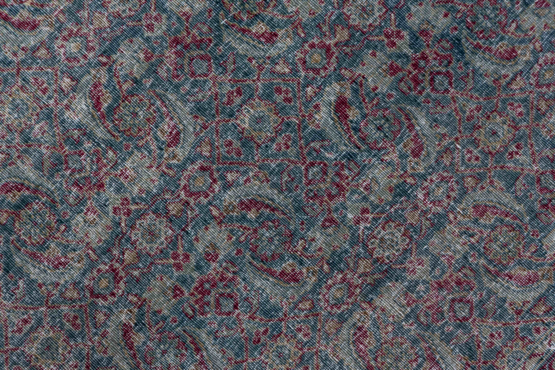 4' x 6' one-of-a-kind handmade vintage Tabriz small size rug. Color palette: gray, light gray, black, blue, off-white