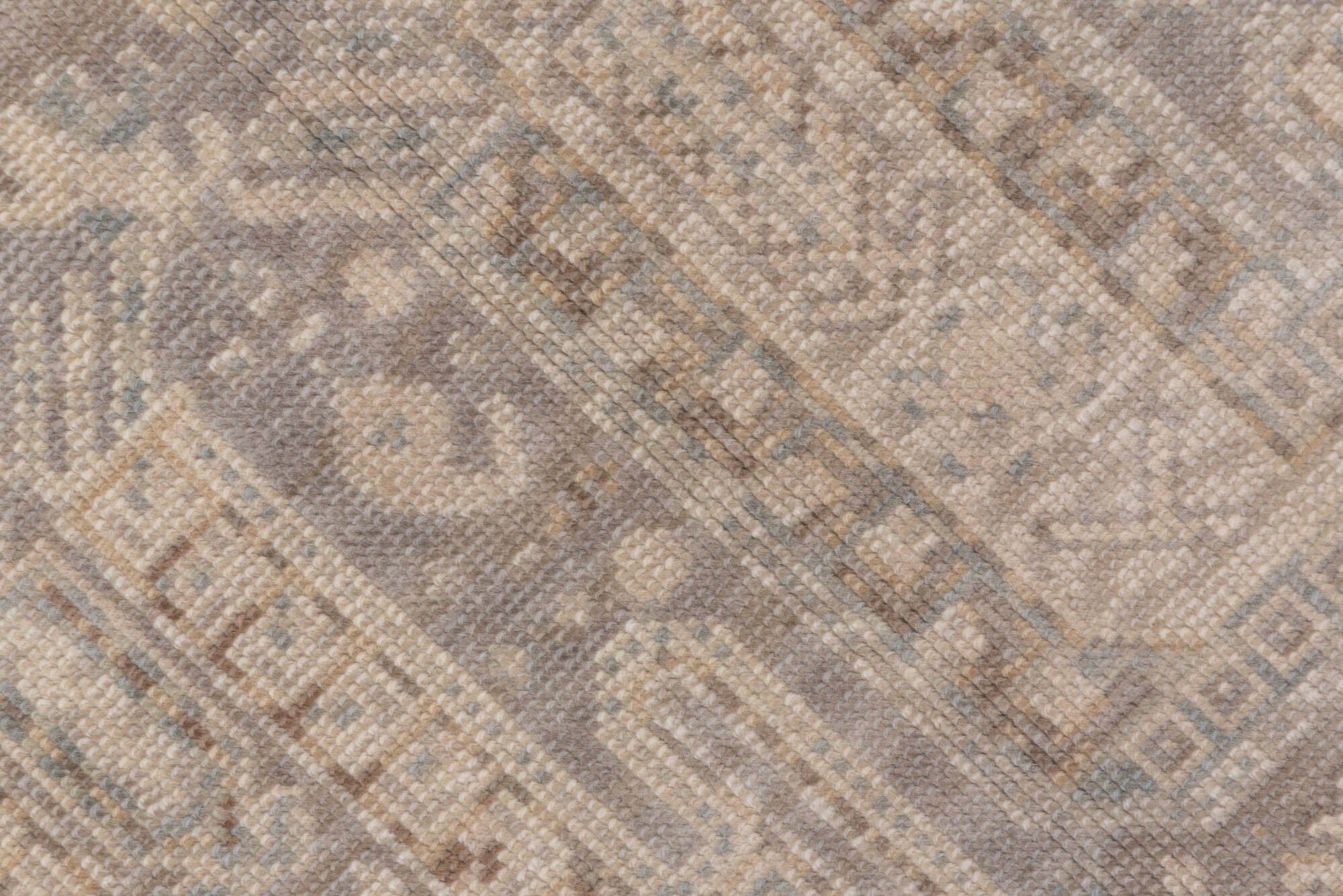 8' x 11' one-of-a-kind handmade vintage Sivas large size rug. Color palette: brown, gray, light gray, off-white, orange