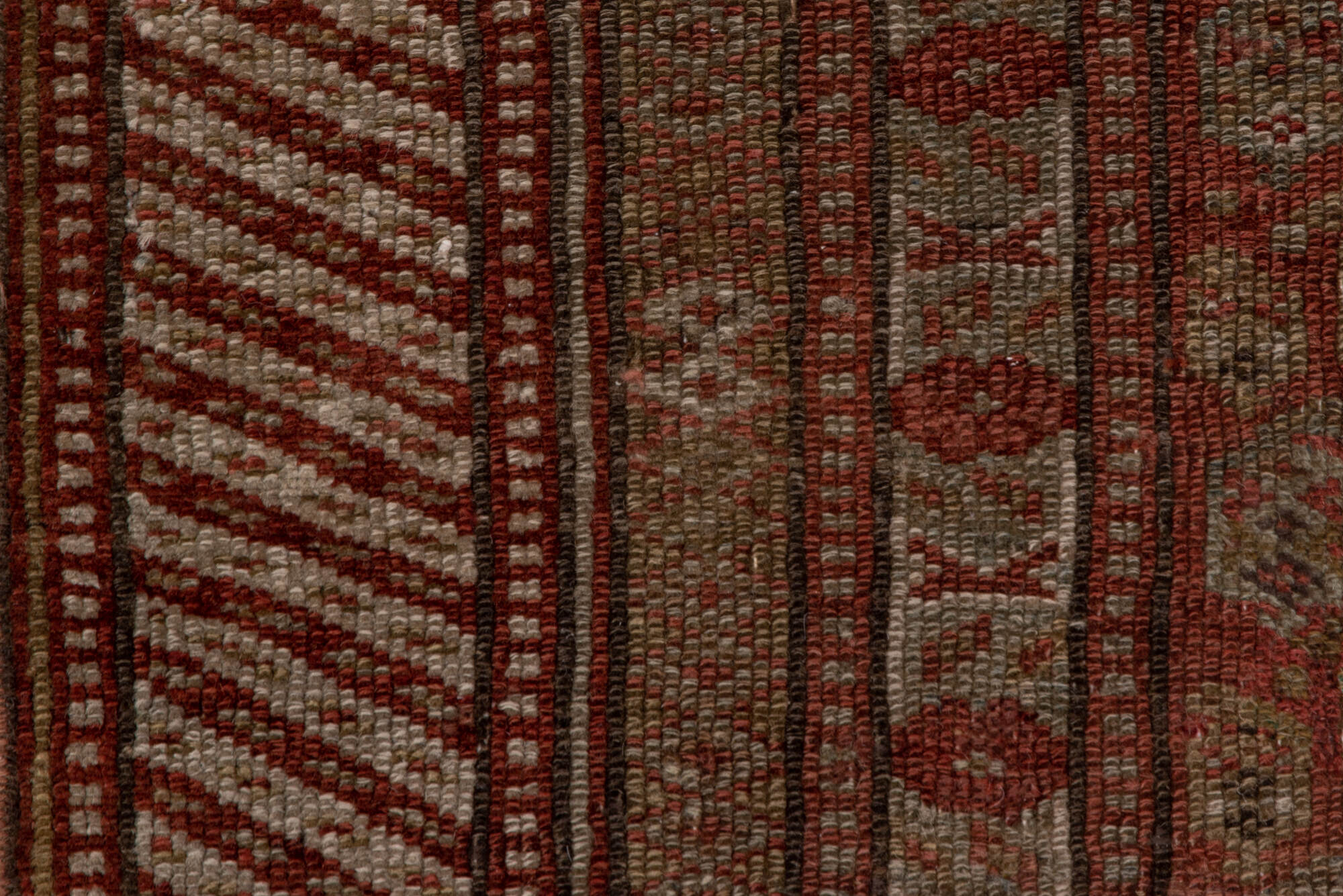 2' x 17' one-of-a-kind handmade vintage NW Persian runner rug. Color palette: brown, off-white, pink, snow, white