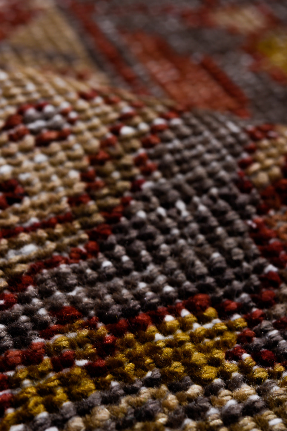 10' x 14' one-of-a-kind handmade vintage Mahal large size rug. Color palette: red, pink, brown, gray, light gray, off-white