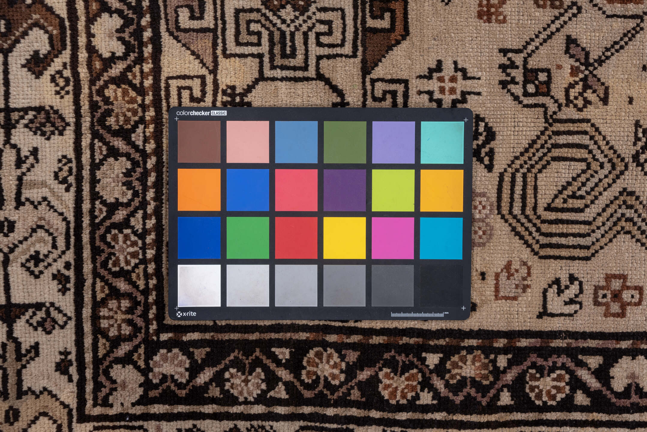 6' x 12' one-of-a-kind handmade vintage Karabagh large size rug. Color palette: brown, pink, gray, light gray, black