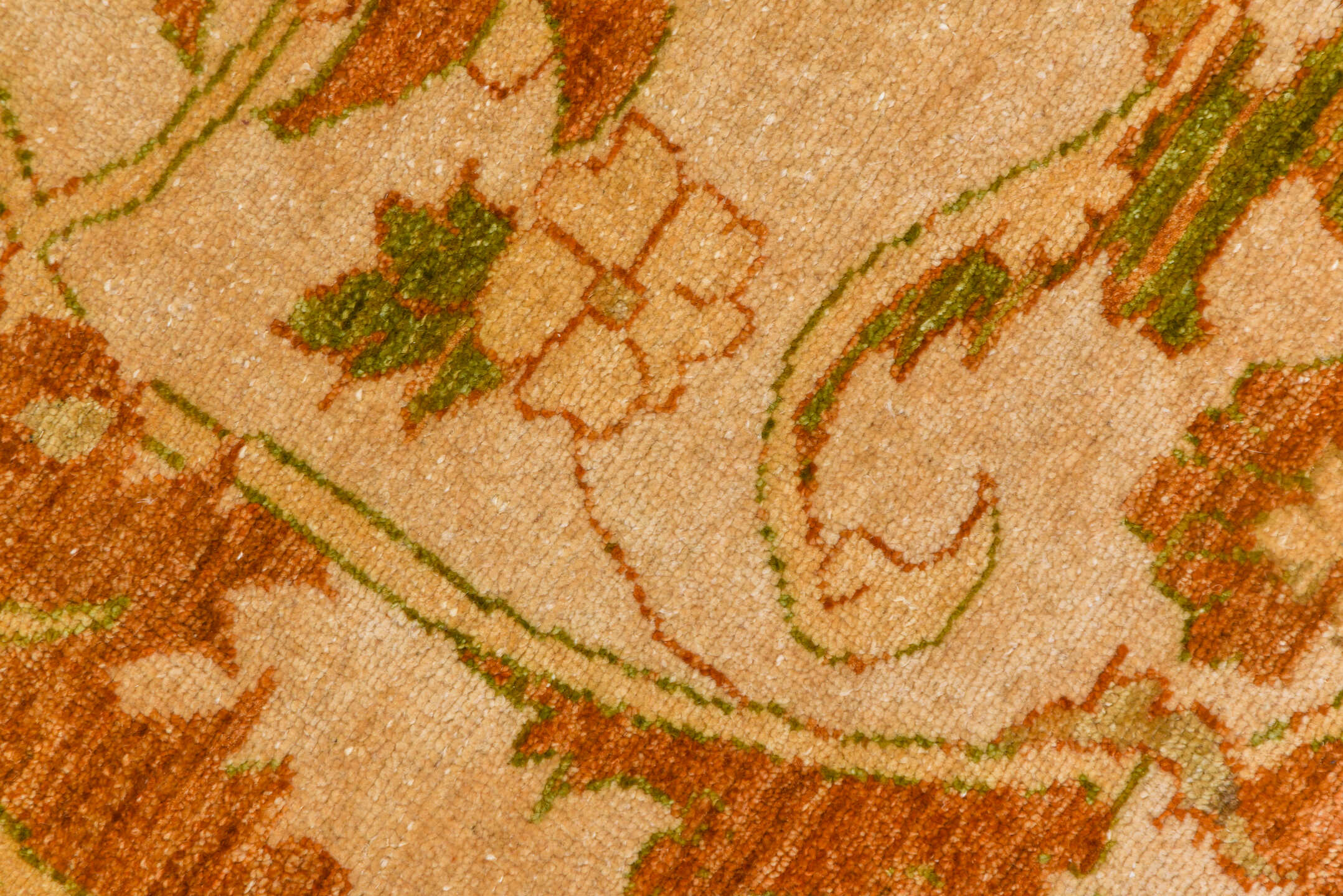 11' x 15' one-of-a-kind handmade vintage Sultanabad oversize rug. Color palette: orange, off-white, brown, yellow, burlywood