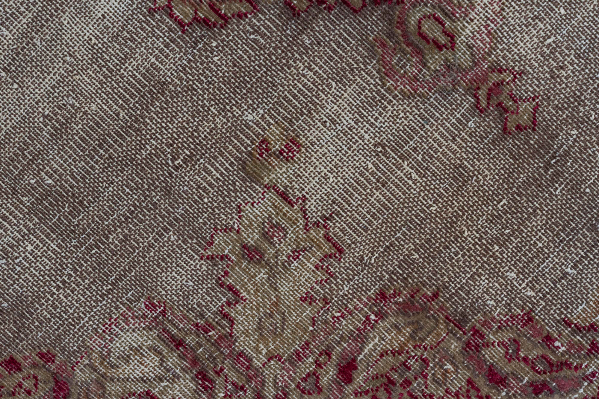 3' x 5' one-of-a-kind handmade vintage Sivas small size rug. Color palette: brown, red, pink, gray, light gray, silver