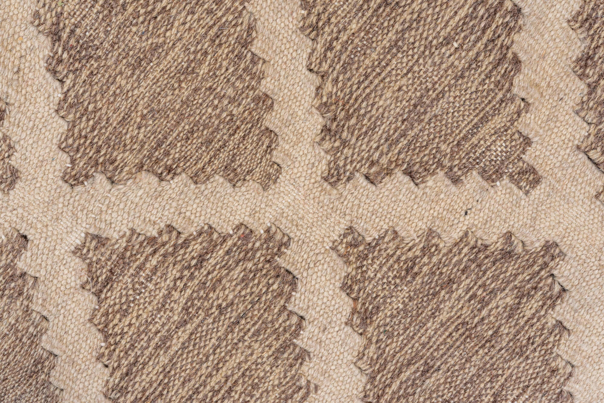 3' x 5' one-of-a-kind handmade vintage Kilim small size rug. Color palette: brown, gray, light gray, off-white, orange, pink