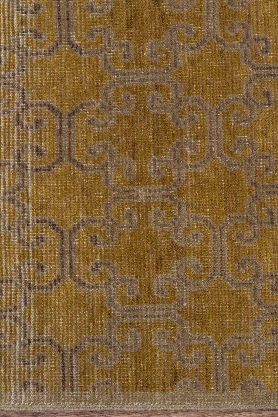 2' x 8' one-of-a-kind handmade vintage Khotan runner rug. Color palette: brown, gray, light gray, off-white, white, snow