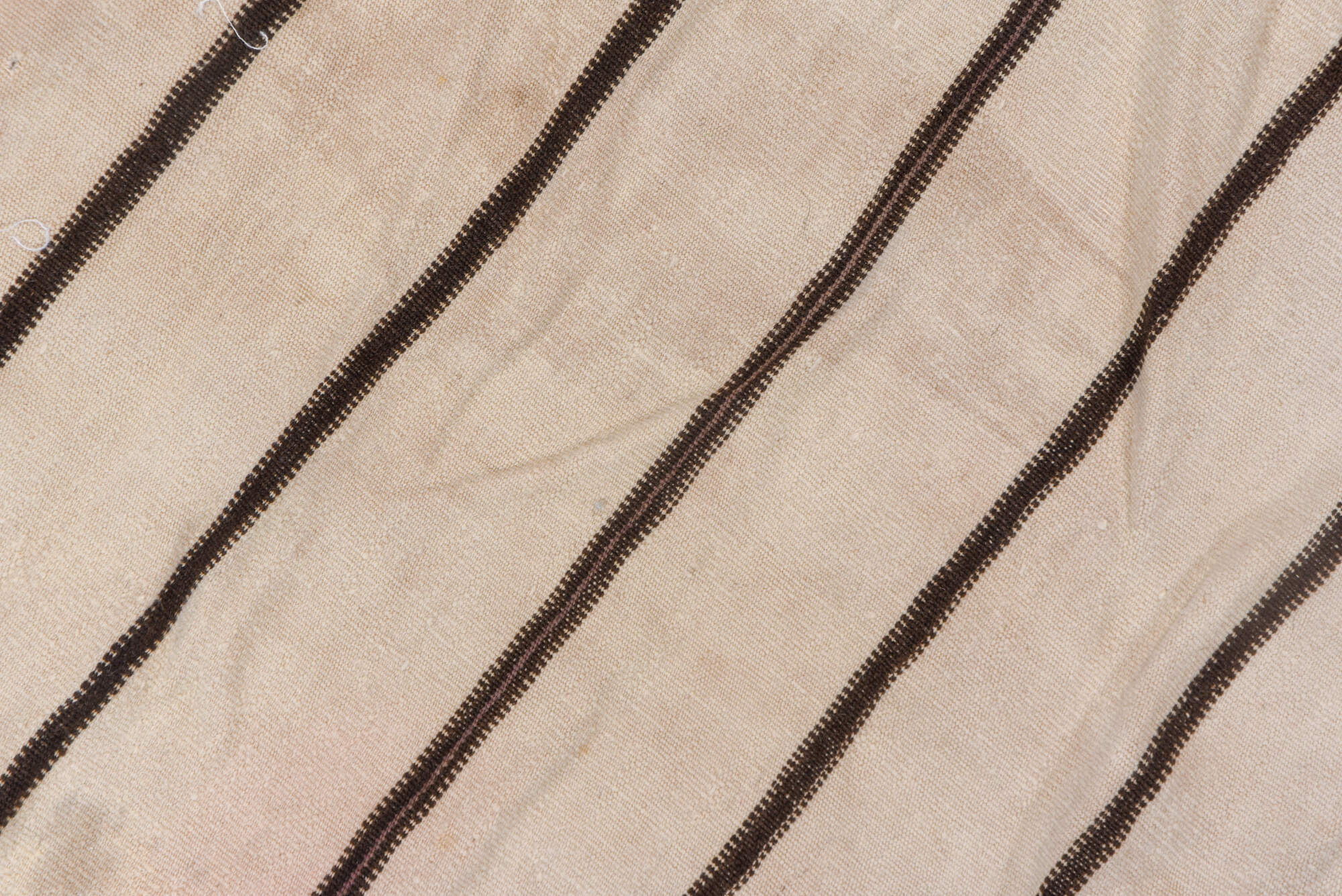 2' x 3' one-of-a-kind handmade vintage Textile small size rug. Color palette: brown, gainsboro, gray, light gray, off-white