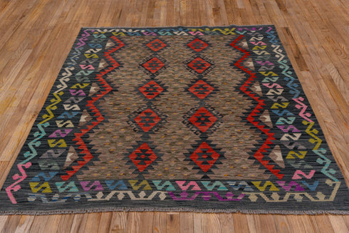 Vintage Kilim Area Rug (5' x 6')