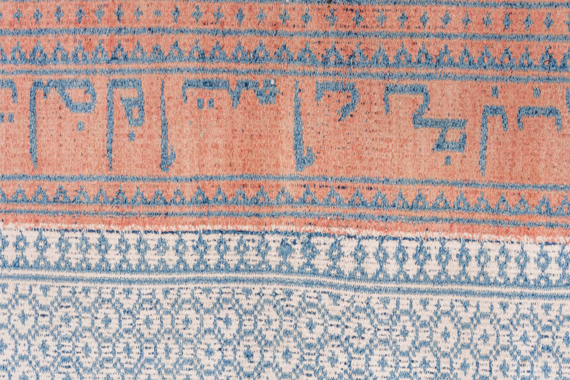 10' x 17' one-of-a-kind handmade vintage Kilim rug. Color palette: blue, fiord, gray, light blue, light gray, off-white