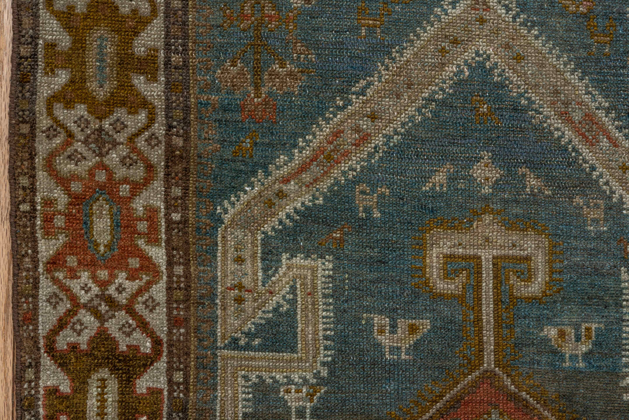 2' x 14' one-of-a-kind handmade vintage Malayer runner rug. Color palette: brown, gray, black, off-white, white, snow