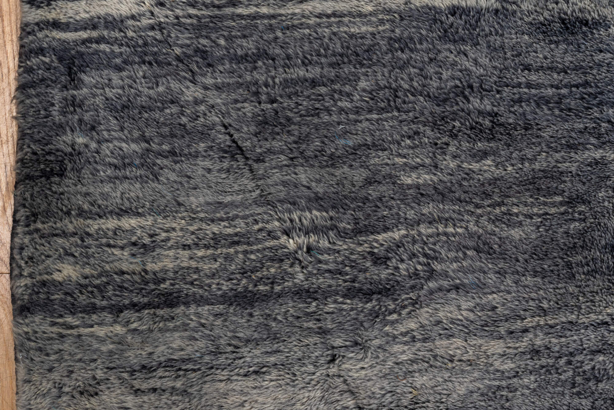 11' x 14' one-of-a-kind handmade vintage Moroccan oversize rug. Color palette: black, blue, charcoal, dark gray, dim gray