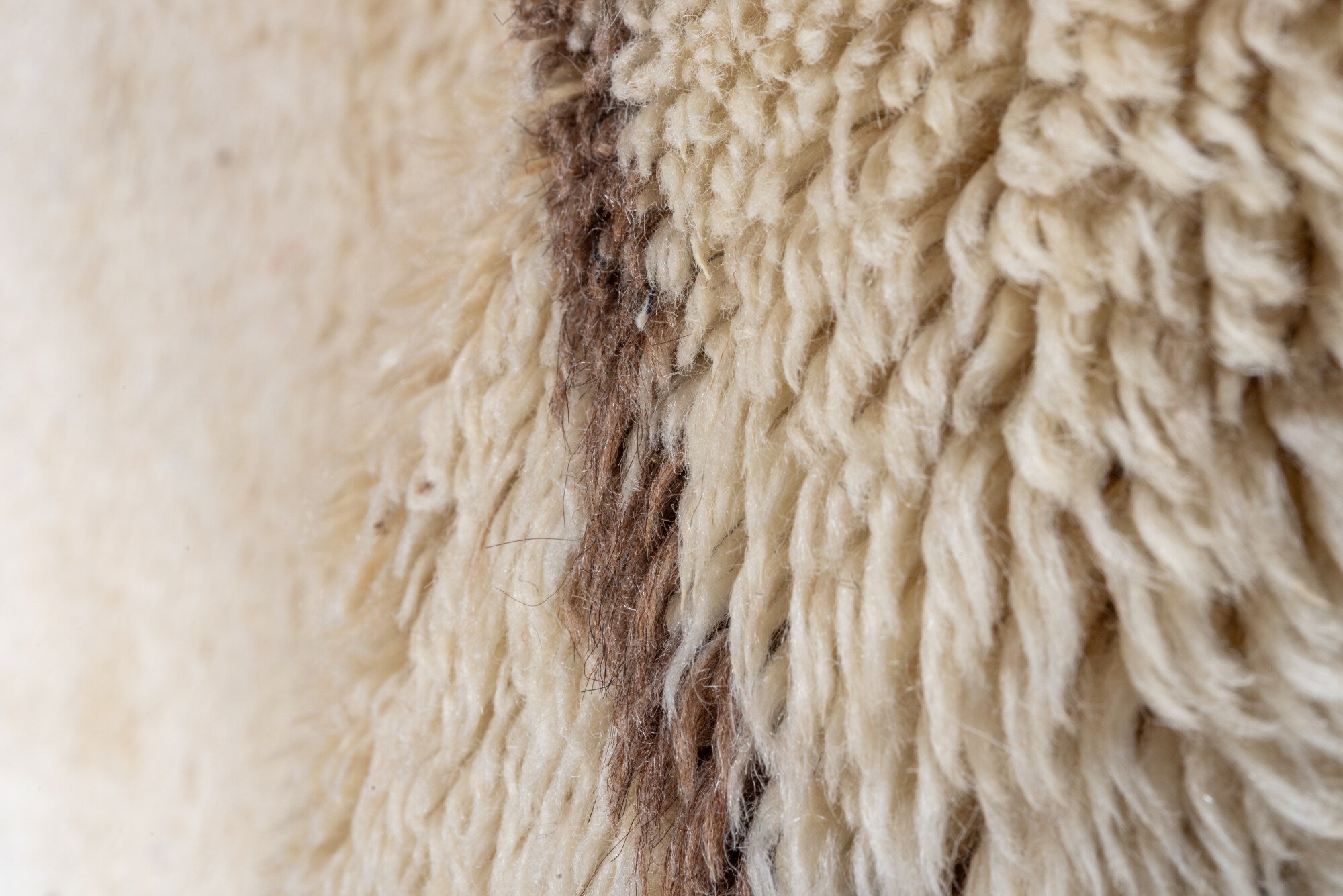 2' x 12' one-of-a-kind handmade vintage Moroccan runner rug. Color palette: brown, gray, light gray, linen, off-white, pink