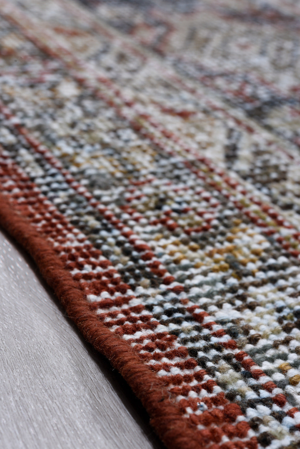 10' x 14' one-of-a-kind handmade vintage Mahal large size rug. Color palette: black, blue, brown, dark gray, dim gray