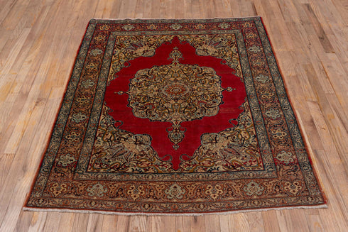 Antique Tabriz Area Rug (4' x 5')