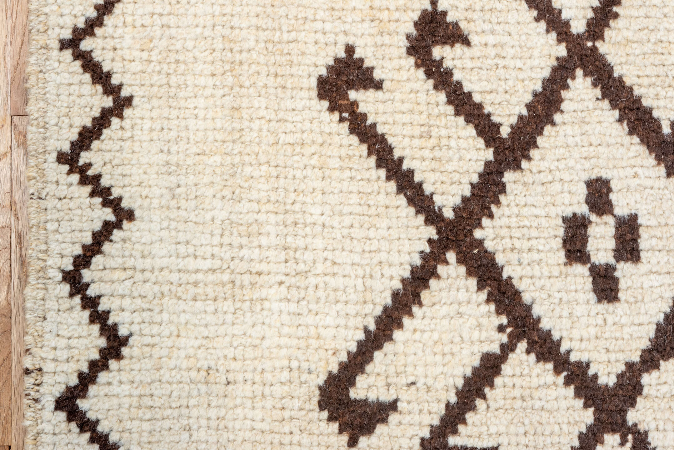 3' x 10' one-of-a-kind handmade vintage Kars runner rug. Color palette: off-white, brown, light gray, yellow, gray, pink