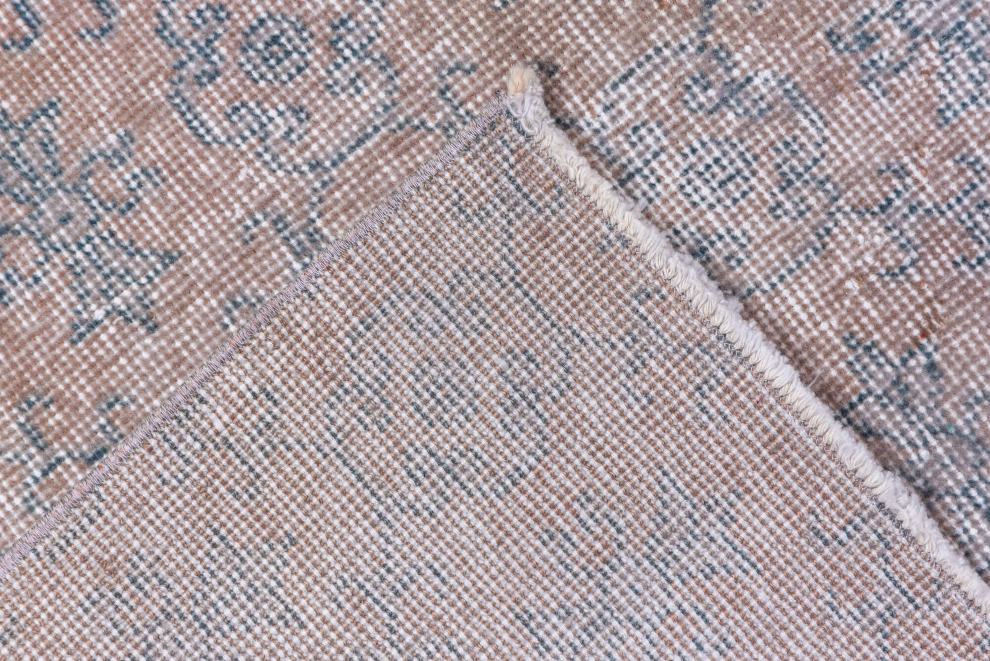 3' x 6' one-of-a-kind handmade vintage Overdyed small size rug. Color palette: dark gray, gainsboro, gray, light gray