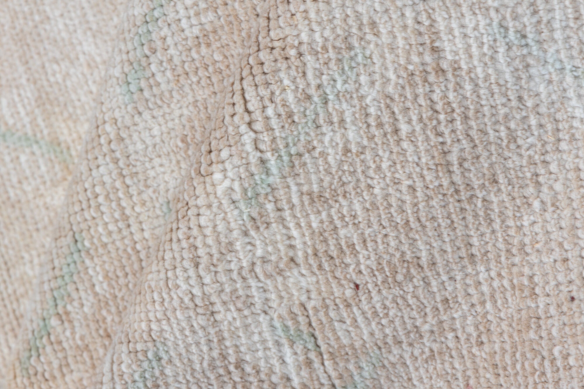 2' x 4' one-of-a-kind handmade vintage Oushak small size rug. Color palette: brown, gainsboro, gray, light gray, linen