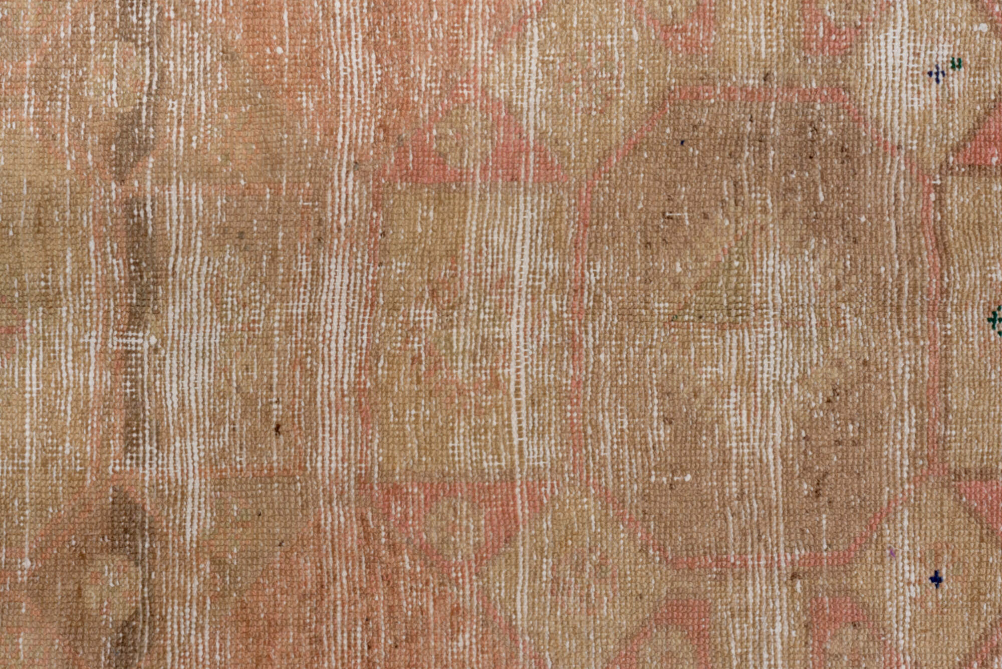 3' x 11' one-of-a-kind handmade vintage Oushak runner rug. Color palette: brown, gray, light gray, off-white, pink, snow