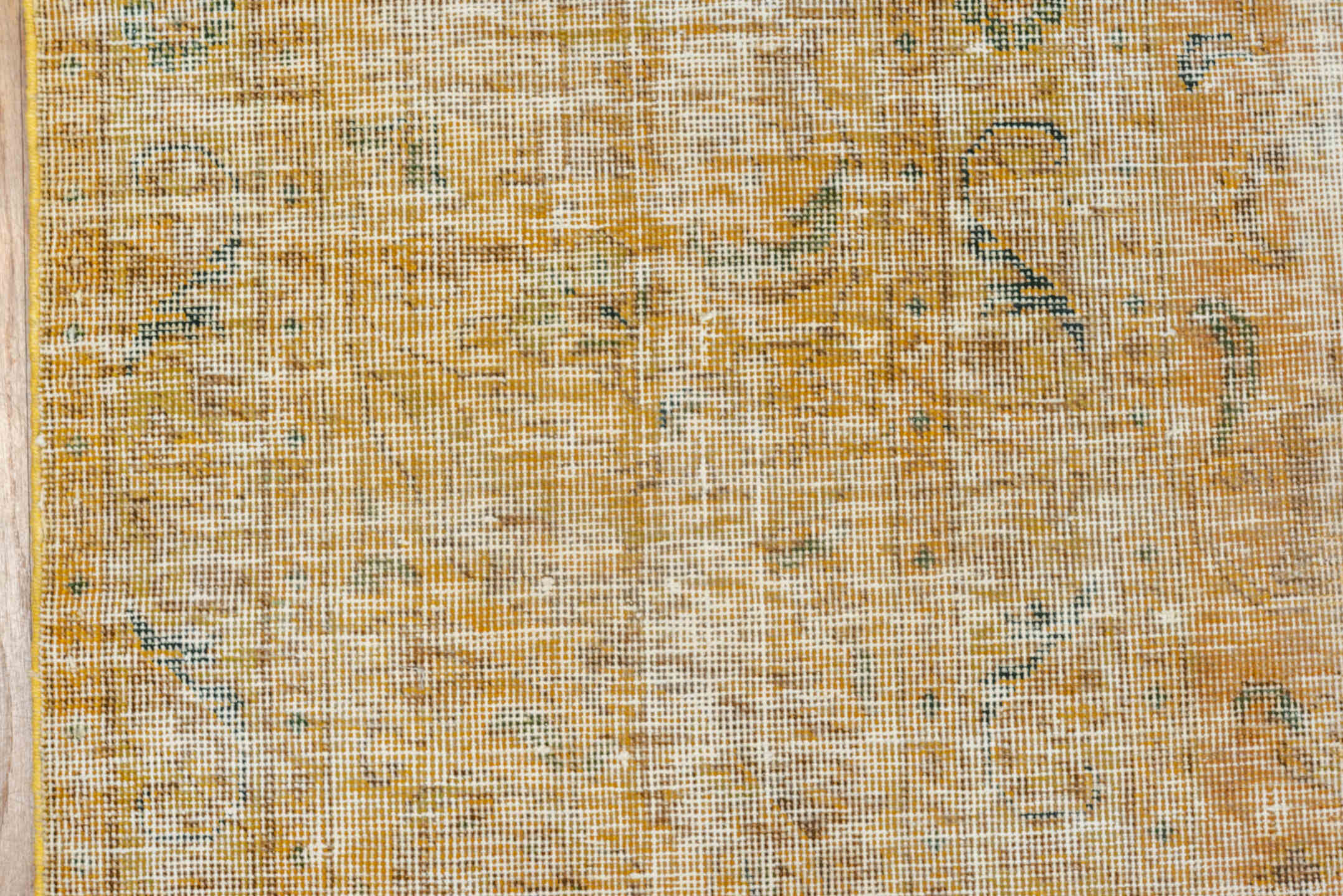 9' x 11' one-of-a-kind handmade vintage Overdyed large size rug. Color palette: brown, orange, off-white, gray, light gray