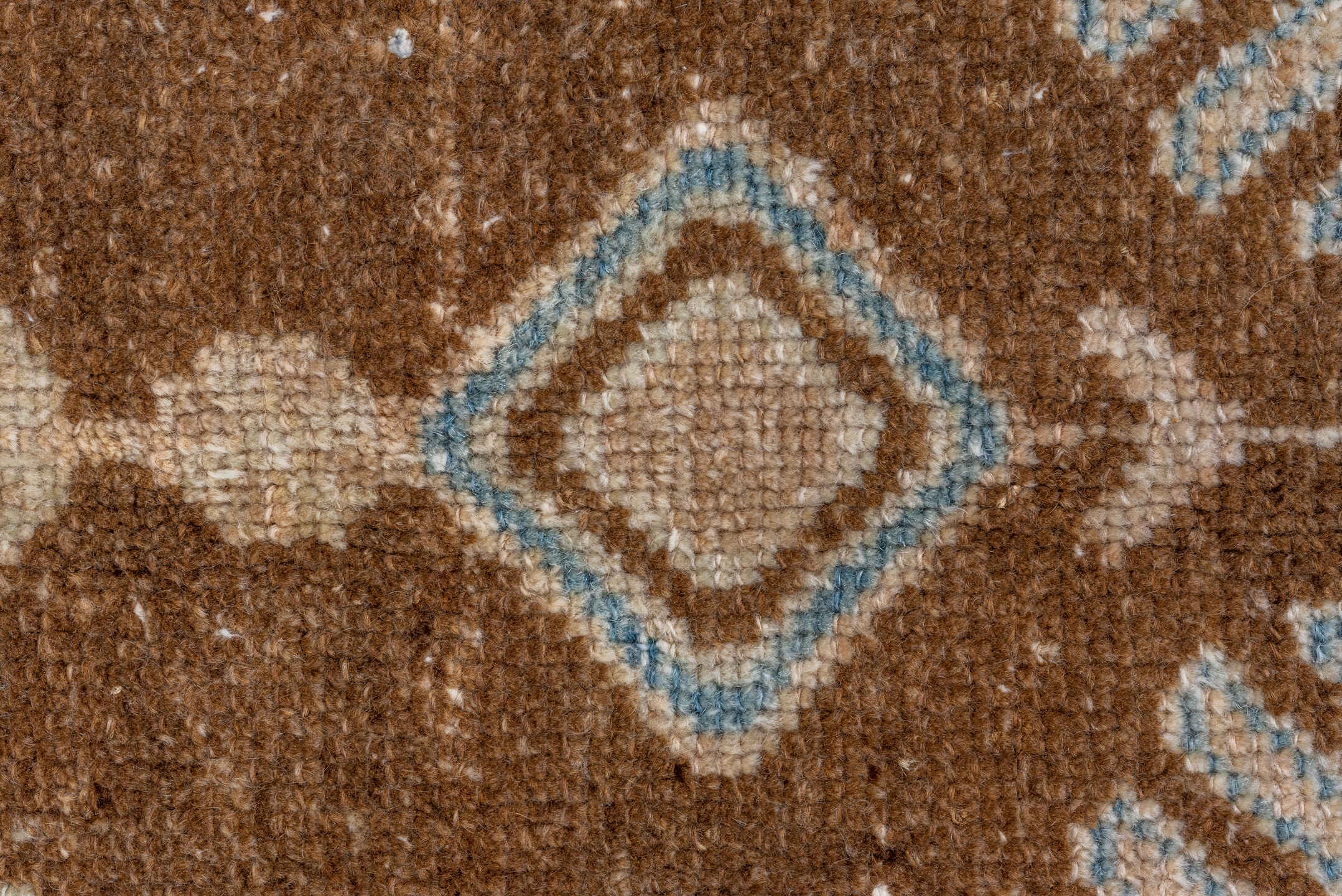 3' x 4' one-of-a-kind handmade vintage Malayer small size rug. Color palette: gray, brown, off-white, light gray, light blue