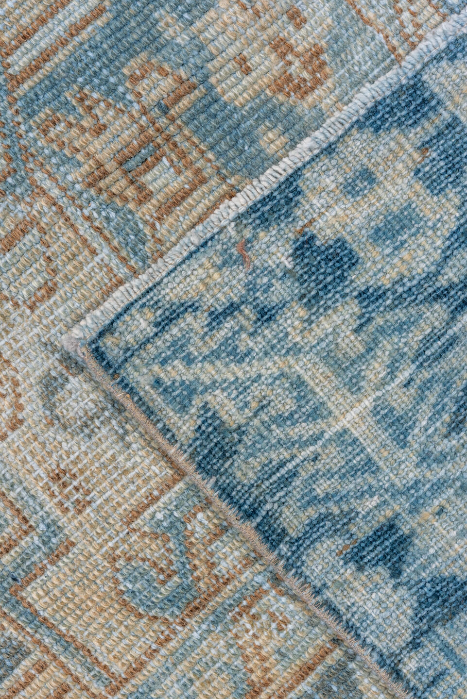 7' x 11' one-of-a-kind handmade vintage Heriz large size rug. Color palette: gray, light gray, off-white, light blue, blue