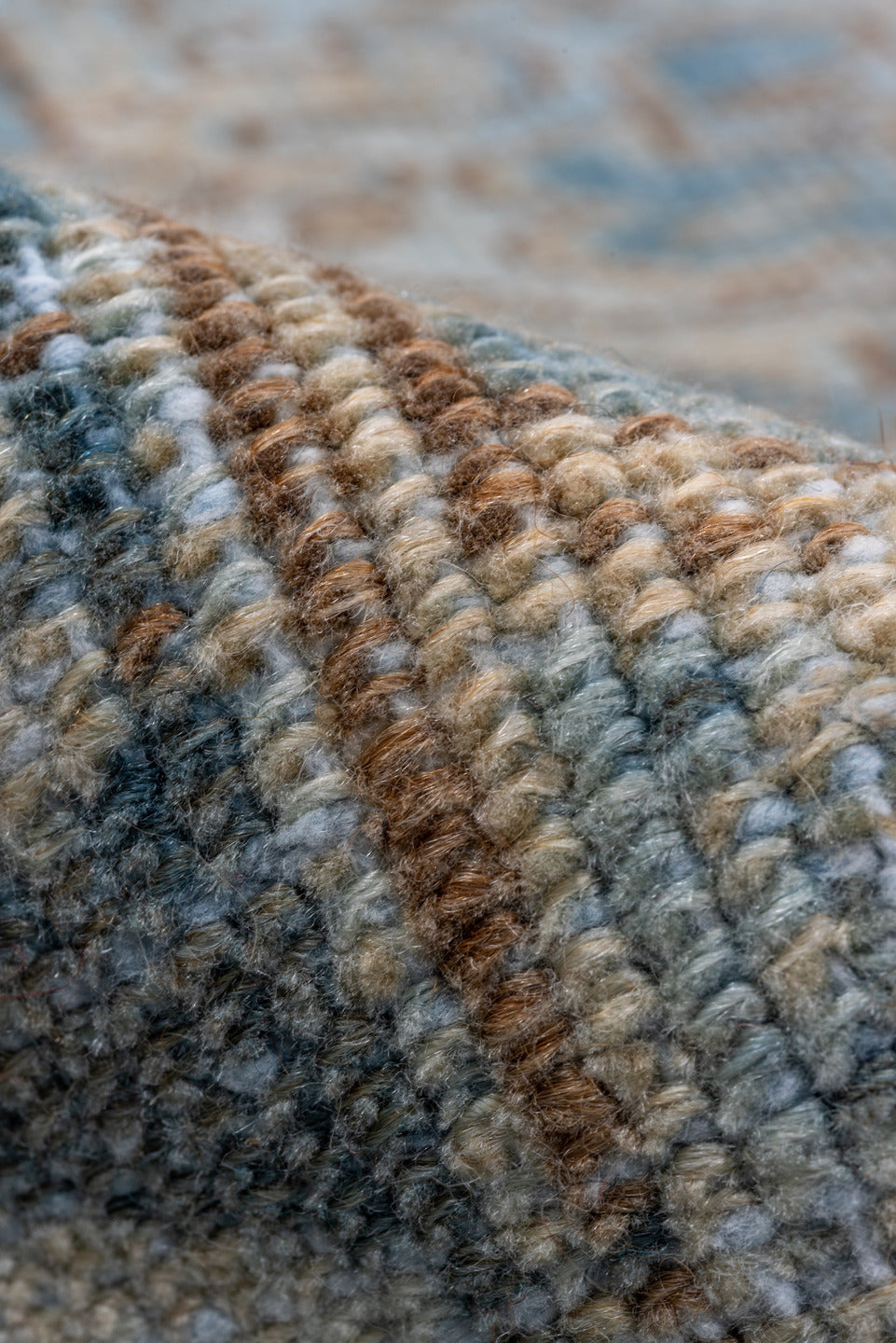 7' x 11' one-of-a-kind handmade vintage Heriz large size rug. Color palette: gray, light gray, off-white, light blue, blue