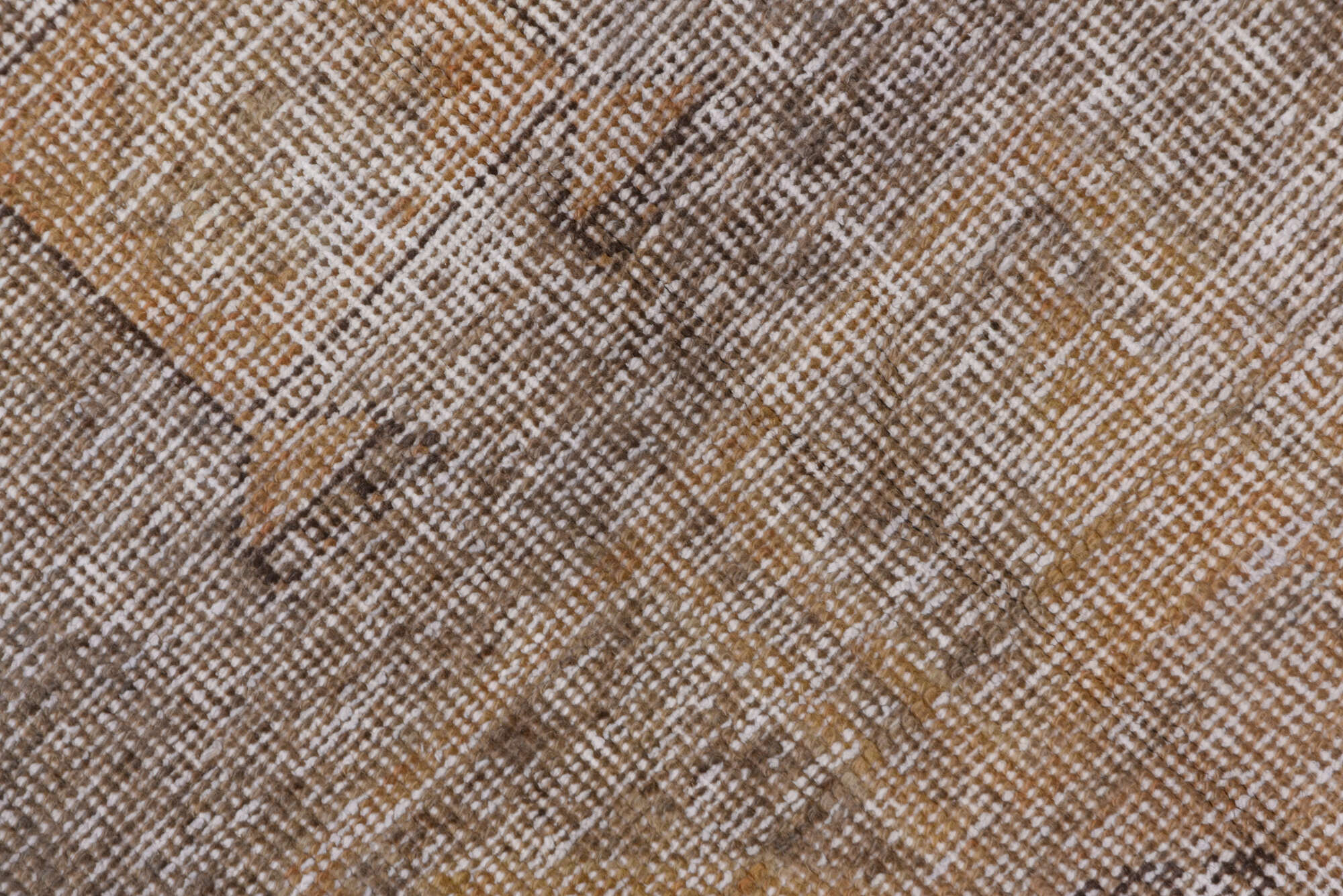 3' x 12' one-of-a-kind handmade vintage Oushak runner rug. Color palette: brown, gray, light gray, off-white, pink, snow