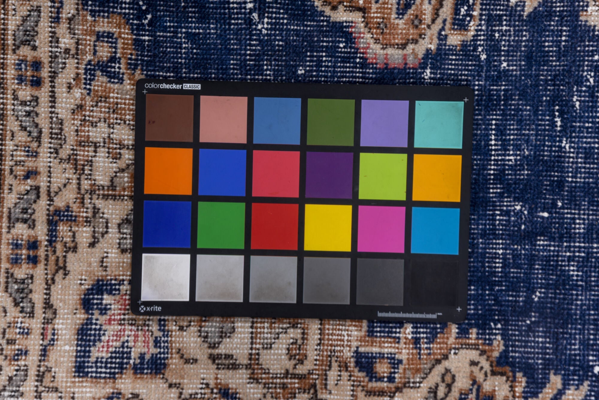 4' x 6' one-of-a-kind handmade vintage Oushak small size rug. Color palette: blue, brown, fiord, gray, light gray, off-white