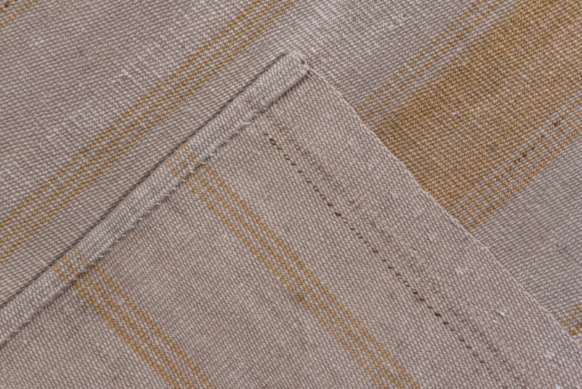 12' x 14' one-of-a-kind handmade vintage Flatweave oversize rug. Color palette: gray, light gray, pink, silver