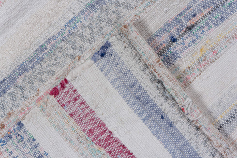 Antique Rag Rug Area Rug (7' x 8')