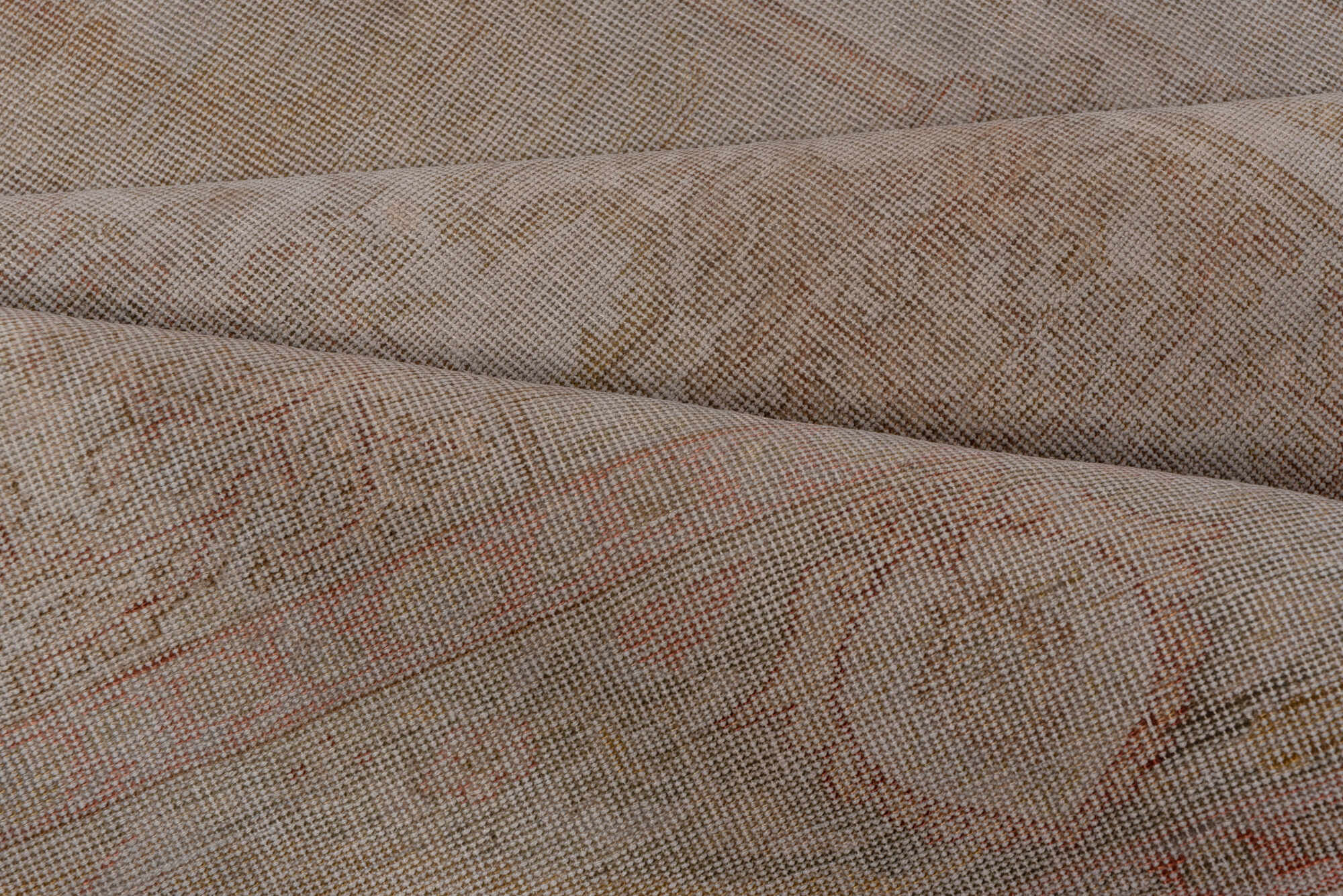 4' x 6' one-of-a-kind handmade vintage Kaisary small size rug. Color palette: brown, gray, pink, light gray, off-white