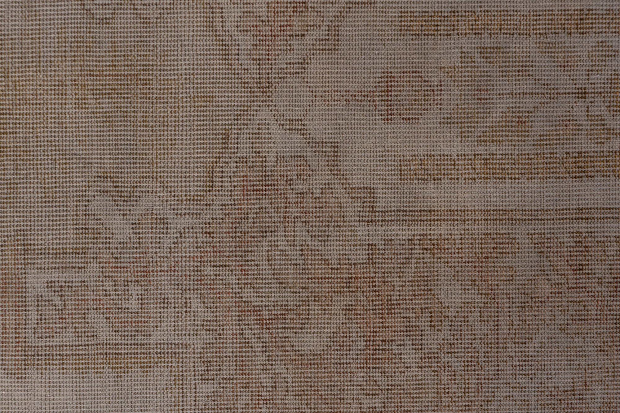 4' x 6' one-of-a-kind handmade vintage Kaisary small size rug. Color palette: brown, gray, pink, light gray, off-white