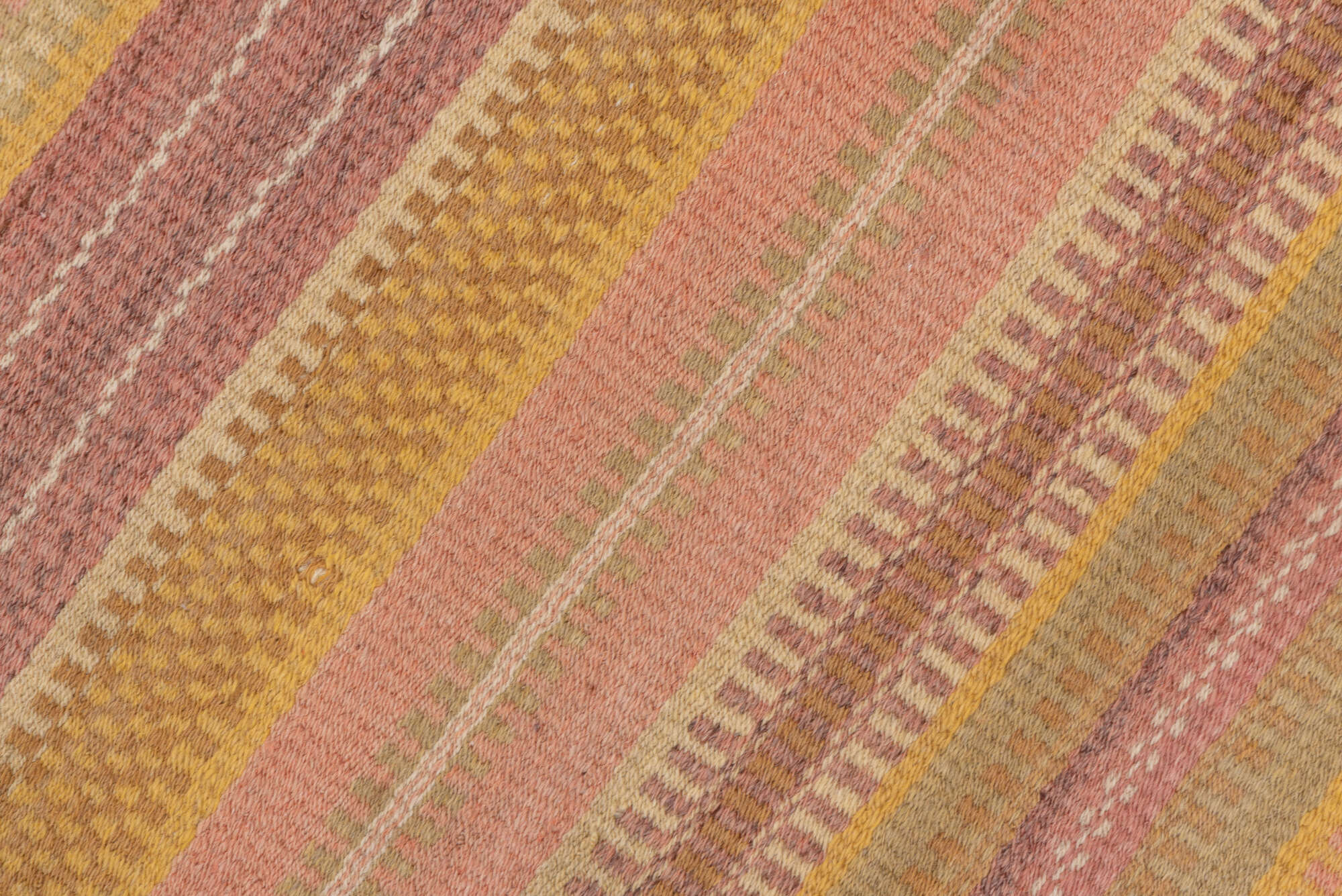 7' x 13' one-of-a-kind handmade vintage Kilim large size rug. Color palette: brown, burlywood, gray, light gray, off-white