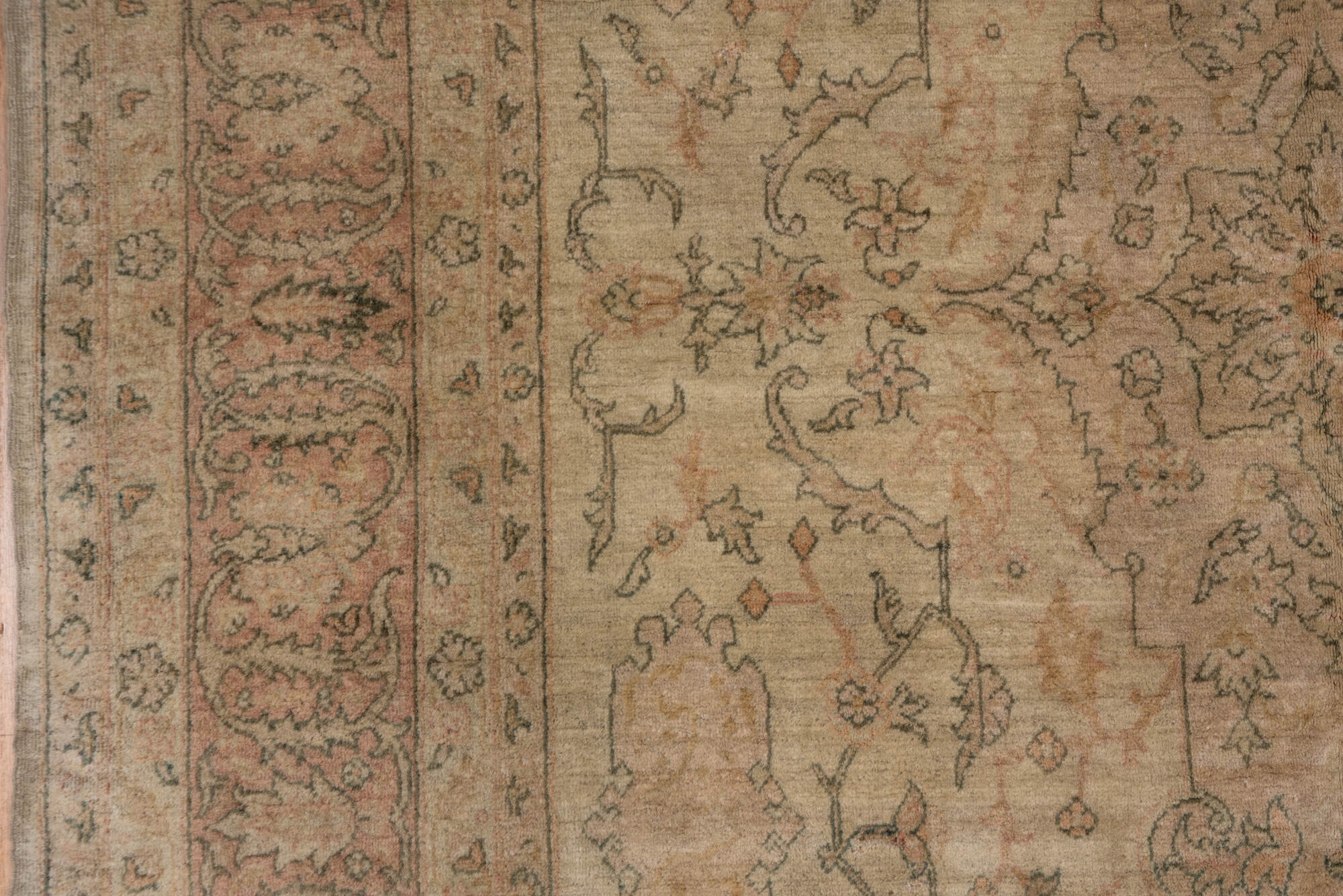 5' x 8' one-of-a-kind handmade vintage Sivas medium size rug. Color palette: brown, gray, light gray, off-white, orange