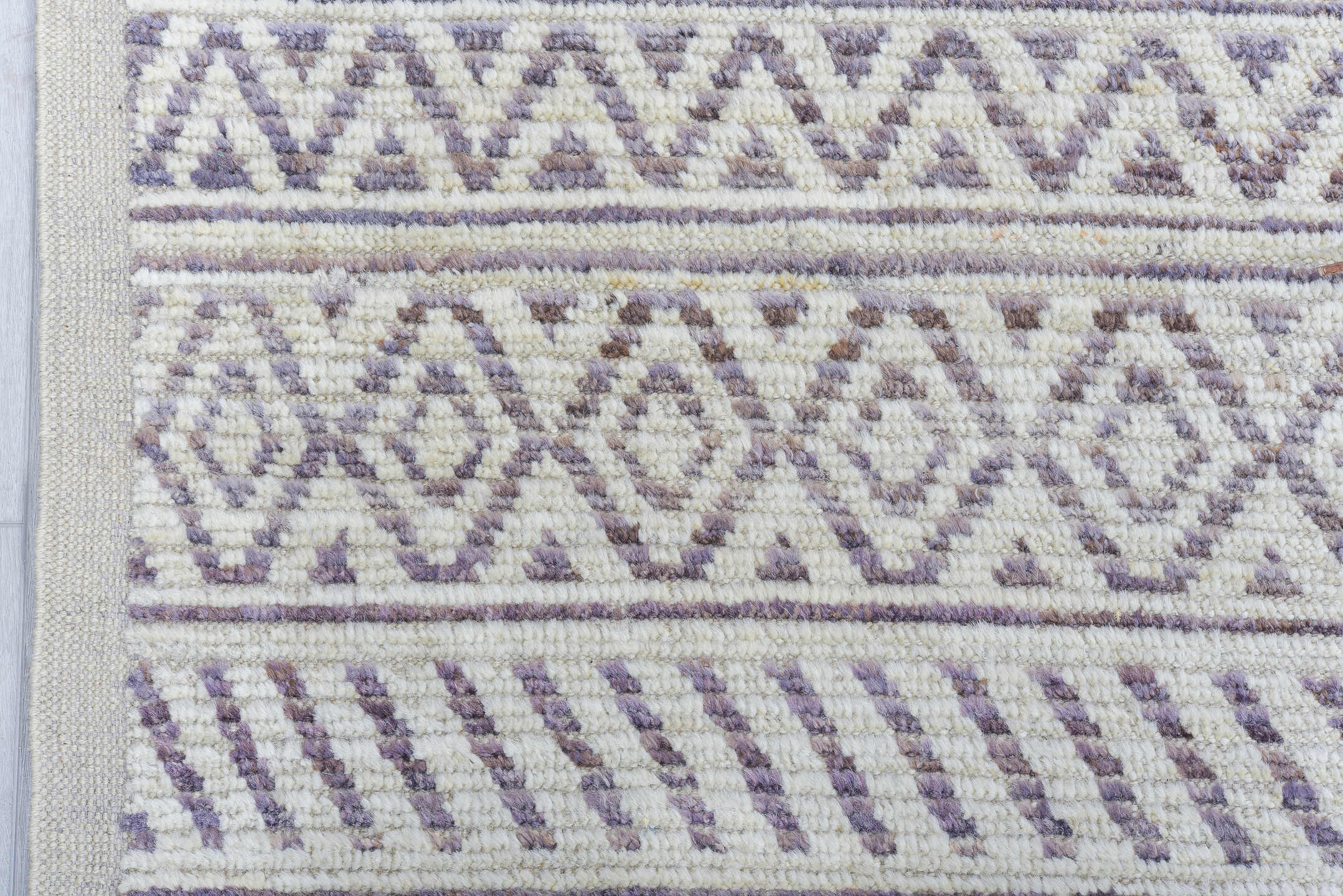 9' x 12' one-of-a-kind handmade vintage Tulu large size rug. Color palette: black, dark gray, gainsboro, gray, light gray