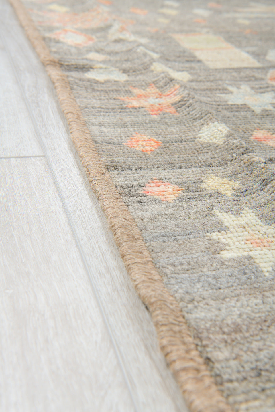 10' x 14' one-of-a-kind handmade vintage Tulu large size rug. Color palette: brown, burlywood, dim gray, gray, light gray