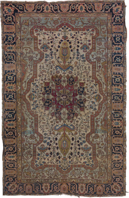 Antique Mohtasham Kashan Area Rug (4' x 6')