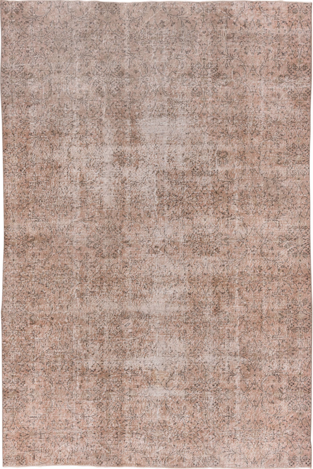 7' x 10' one-of-a-kind handmade vintage Kaisary large size rug. Color palette: brown, gray, light gray, off-white, pink