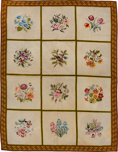 Vintage Needlepoint Area Rug (6' x 7')