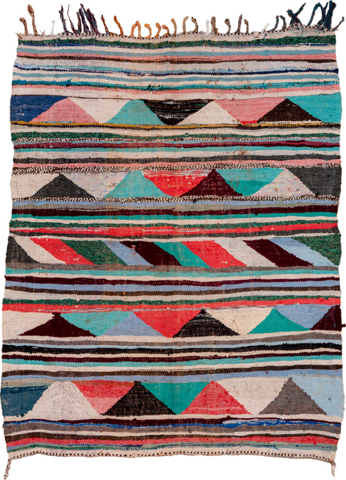 Vintage Rag Rug Area Rug (4' x 5')
